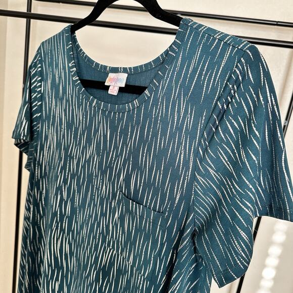 LuLaRoe Teal/Silver Elegant Carly SZ Small NWOT~B1 - Picture 3 of 5